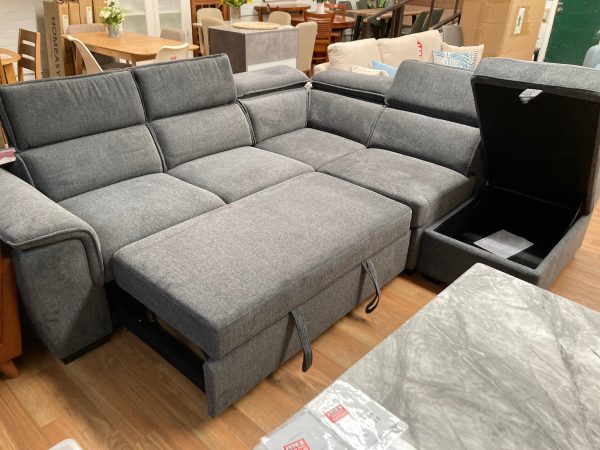 Preggy Fabric Sofa bed with RHF Chaise - Image 6