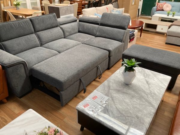 Preggy Fabric Sofa bed with RHF Chaise - Image 5