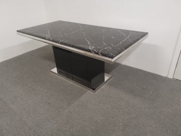 Mona Marble Dining Table -- Black Top - Image 4