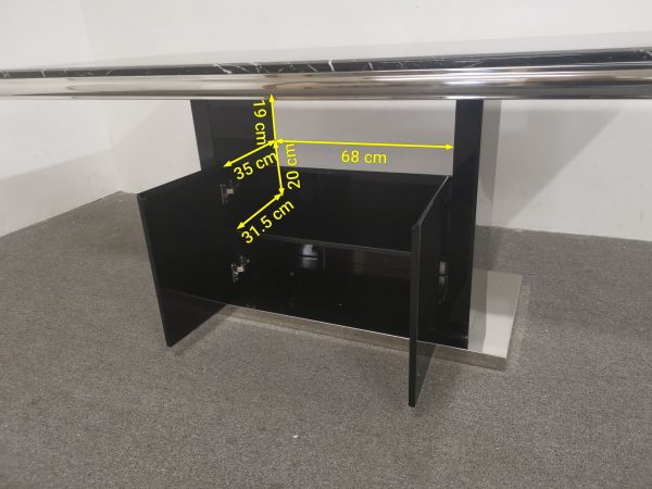 Mona Marble Dining Table -- Black Top - Image 3