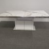 Mona Marble Dining Table --White & Grey Top