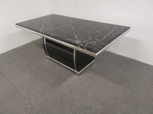 Lisa Marble Top Dining Table --Black - Image 2