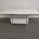 Lisa Marble Top Dining Table --White & Brown