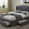 Kingston Bed Dark Grey --Q, K