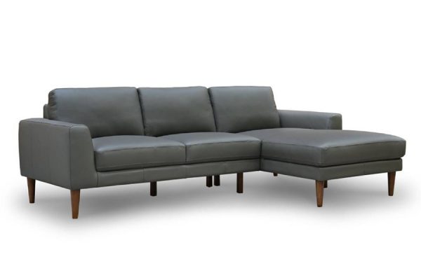 Jamison 3 Seater with RHF Chaise Leather Lounge - Image 2