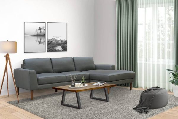 Jamison 3 Seater with RHF Chaise Leather Lounge
