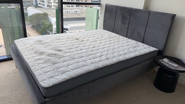 Mia Velvet Fabric Bed --  D, Q - Image 2