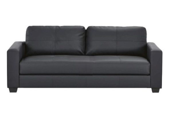 Luca Pu Leather Sofa  2 / 3 Seater BLACK