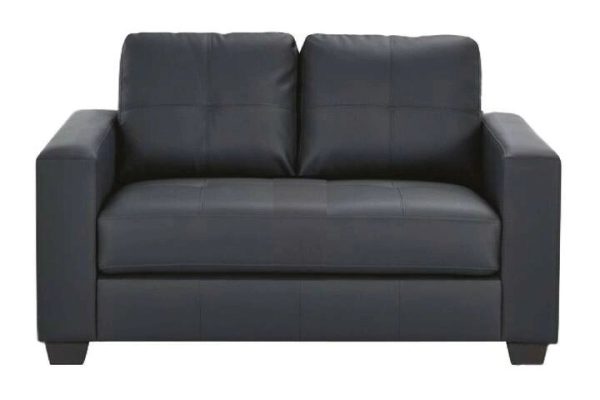 Luca Pu Leather Sofa  2 / 3 Seater BLACK - Image 2