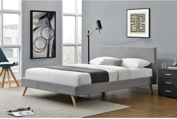 Max Fabric Bed    Light Grey  D, Q