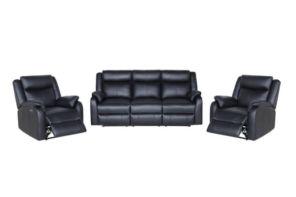 Pinnacle Full Leather Lounge with Electric Recliner , USB port