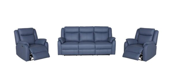 Pinnacle Full Leather Lounge with Electric Recliner , USB port