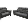 Georgia Full Leather Lounge , Charcoal