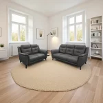 Georgia Full Leather Lounge , Charcoal