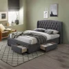 Kingston Bed Dark Grey --Q, K