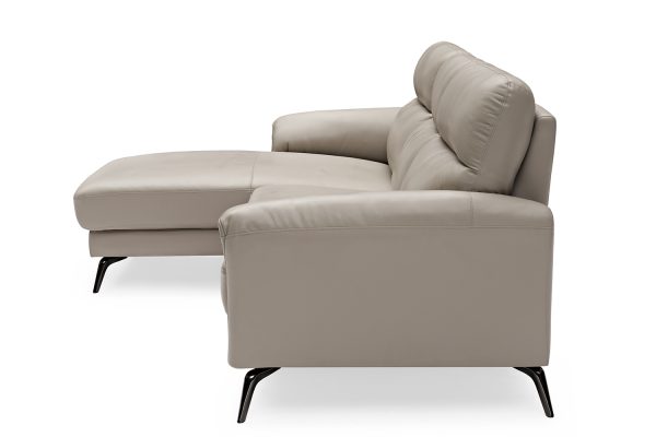 Emily Leather Lounge -- Light Grey - Image 3