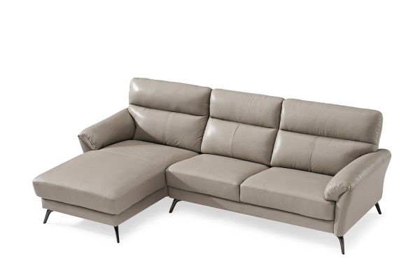 Emily Leather Lounge -- Light Grey - Image 2