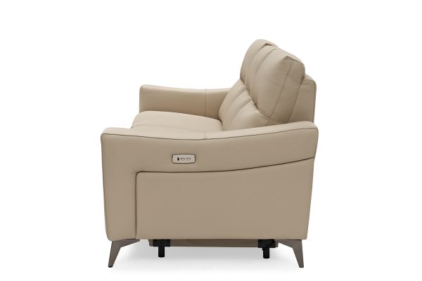 Lucas Leather Lounge with Electric Recliner --Beige - Image 5