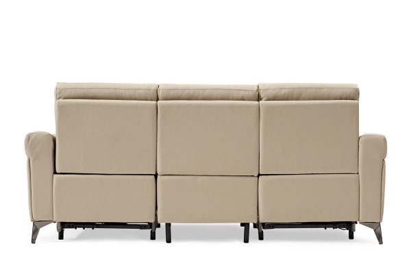 Lucas Leather Lounge with Electric Recliner --Beige - Image 6
