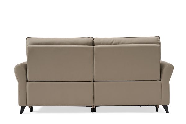 Coogee Leather Lounge with Electric Recliner --Dark Khaki - Image 5