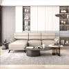 Emily Leather Lounge -- Light Grey