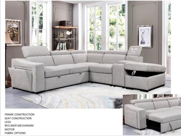 Canopy Fabric  Sofa Bed  --- Light Grey