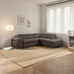 Madison Rhino Fabric Sofa Bed  --French Grey / Charcoal