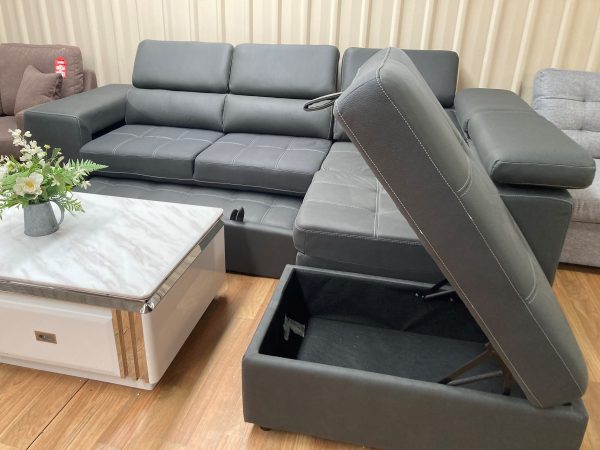 Madison Rhino Fabric Sofa Bed  --French Grey / Charcoal - Image 4