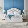 Vienna Ivory White Storage Bed -- Q,  K