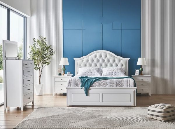 Vienna Ivory White Storage Bed -- Q,  K