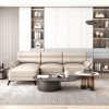Emily Leather Lounge -- Light Grey