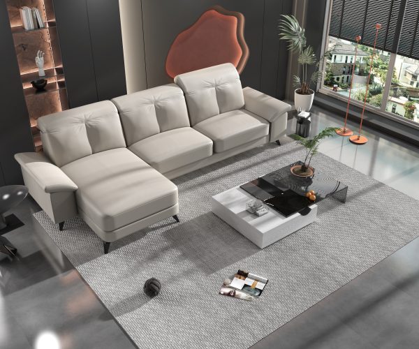 Joyce Leather Lounge -- Beige Colour