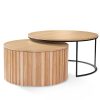 Apollo Bay Coffee Table Set-Oak Pleated