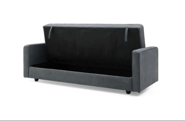 Junny 3 Seater Sofa Bed Charcoal / Light Grey - Image 2